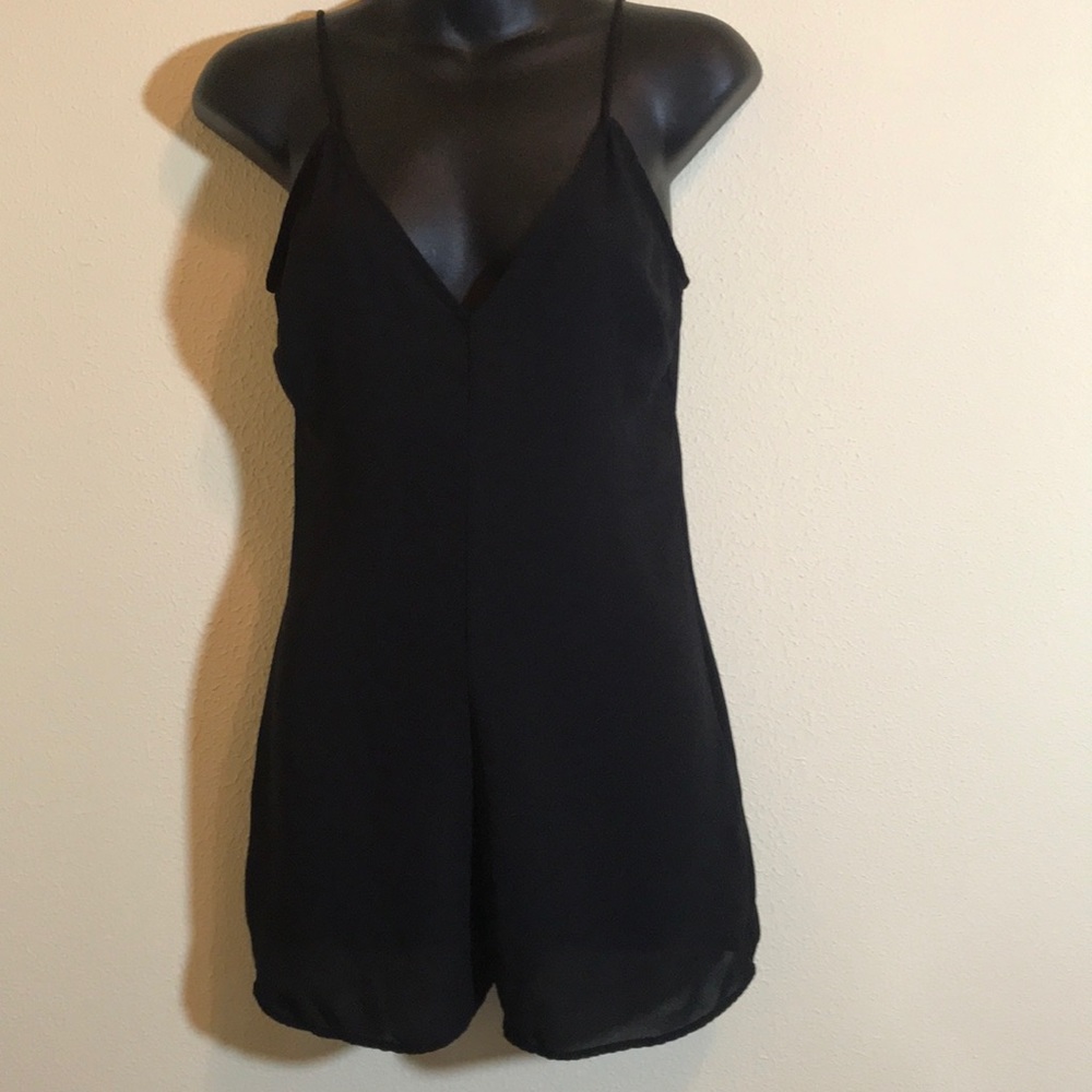 Crimson and Clover Sheer Black Romper